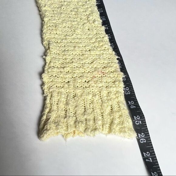 FREE PEOPLE Medium Yellow Popcorn Oversized Long Sleeve Hi Lo Cotton Sweater - Picture 5 of 12